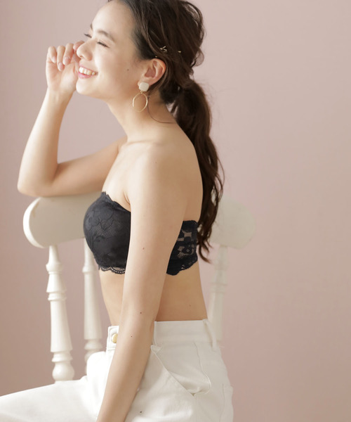 ベアトップ/チューブトップ TODAYFUL - Lace x Leather Bratop Lace Ladies チューブトップ ベアトップ リブチューブトップブラ