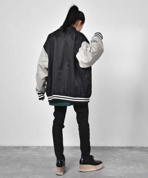 TEN スタジャン BLACK L Starting Over スタジャン サテンスタジャン メンズ レディース