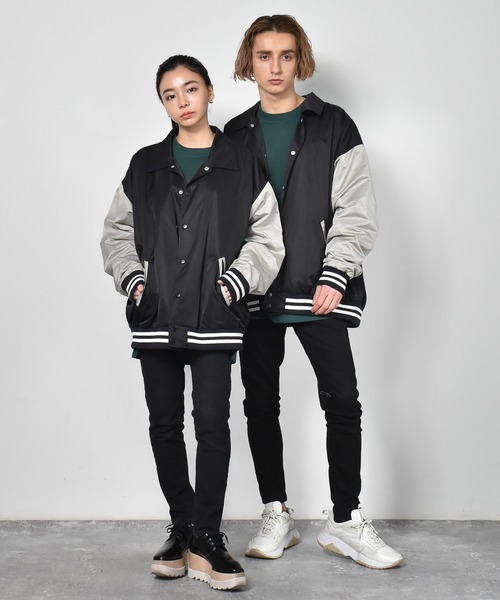 TEN スタジャン BLACK L Starting Over スタジャン サテンスタジャン メンズ レディース