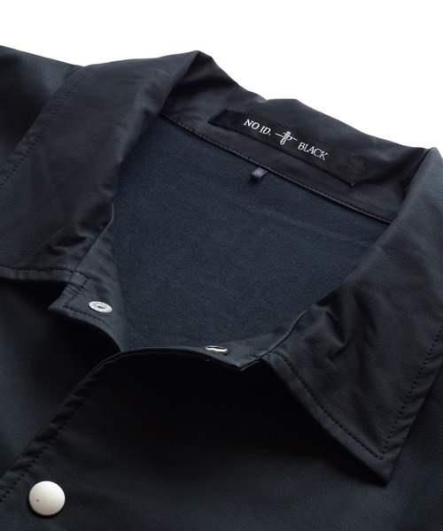 NO ID. ナイロンジャケット シンセティックレザーBIGコーチJKT