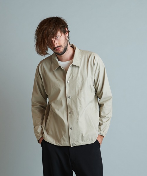 NO ID. ナイロンジャケット シンセティックレザーBIGコーチJKT
