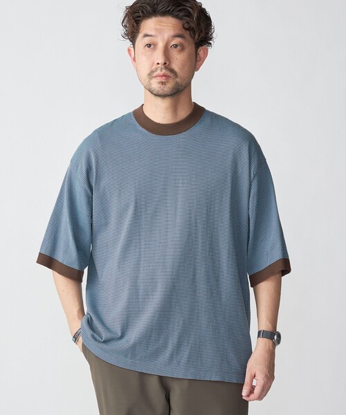 ボーダー✳︎ship SHIPS tシャツ ロング リブ スリーブ カットソー ボーダー