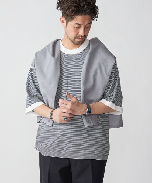 ボーダー✳︎ship SHIPS tシャツ ロング リブ スリーブ カットソー ボーダー