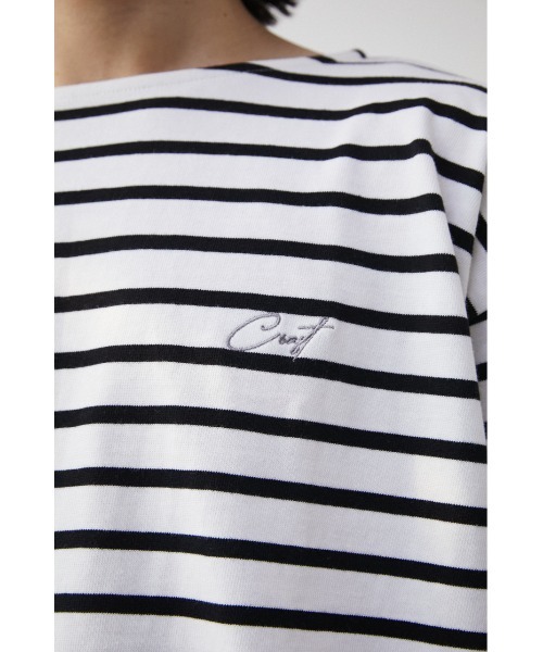 AZUL BY MOUSSY tシャツ ELBOW PATCH BORDER TOPS/エルボー