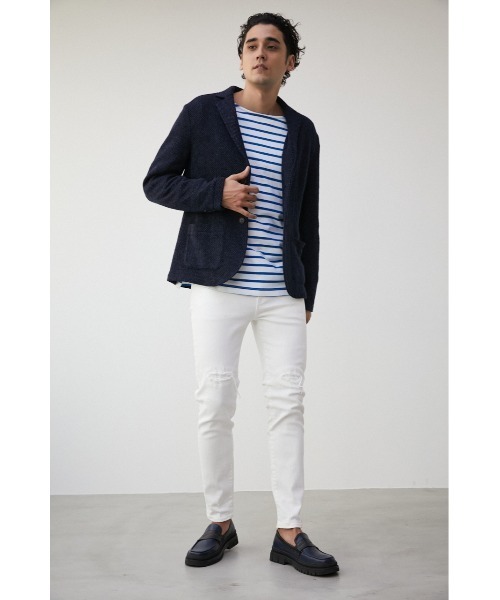AZUL BY MOUSSY tシャツ ELBOW PATCH BORDER TOPS/エルボー