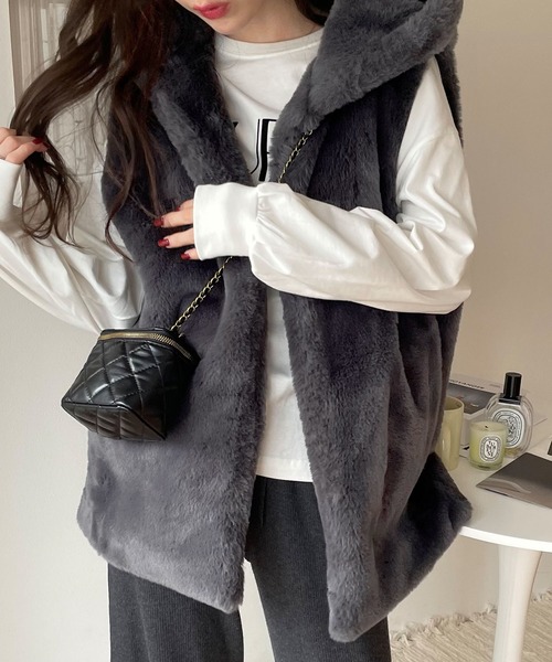 andme（アンドミー） ベスト ジレ 「新色追加」フーディファーベスト