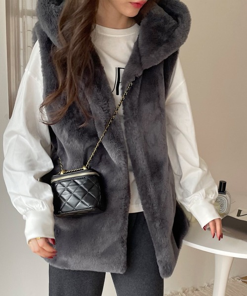 andme（アンドミー） ベスト ジレ 「新色追加」フーディファーベスト