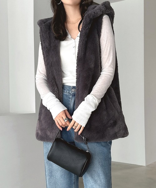 andme（アンドミー） ベスト ジレ 「新色追加」フーディファーベスト