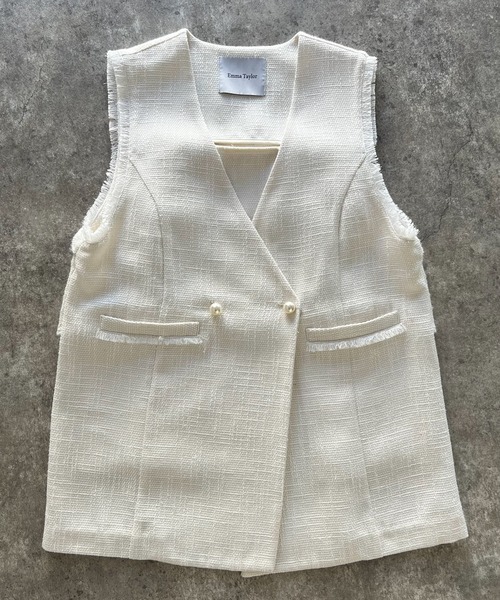 Emma Taylor（エマテイラー） ベスト ジレ バックラッフルツイードジレ