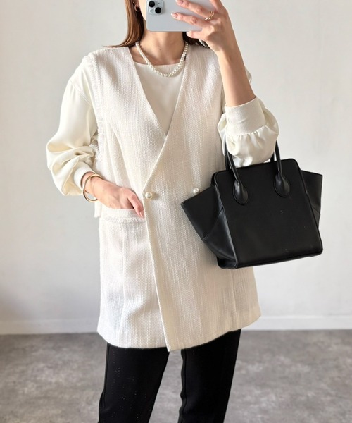 Emma Taylor（エマテイラー） ベスト ジレ バックラッフルツイードジレ