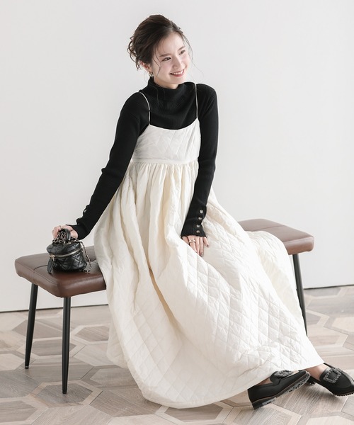 Fit more（フィットモア） ワンピース ライトキルティングフレア