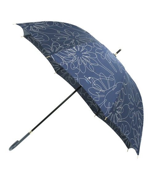 LANVIN en Bleu 傘 長傘 雨傘 耐風 ラインフラワー レディース