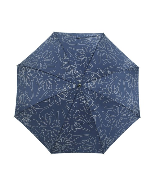 LANVIN en Bleu 傘 長傘 雨傘 耐風 ラインフラワー レディース