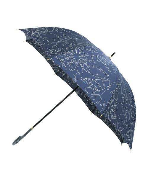 LANVIN en Bleu 傘 長傘 雨傘 耐風 ラインフラワー レディース