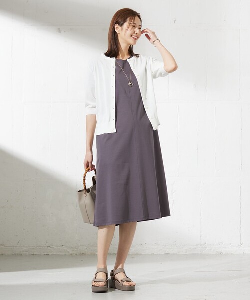 J.PRESS カーディガン 「洗える・抗菌防臭」コットンアセテート