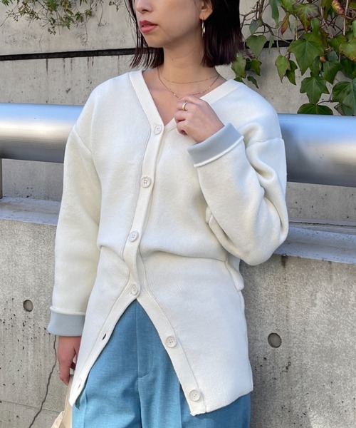 カーディガン ダブルフェイスミドルカーディガン「低身長・小柄女性」 レディース