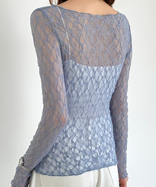 ⭐︎d.i.a.レース柄トップス⭐︎ COCOMOMO tシャツ 「2025AW 新色登場」 総レース シアートップス 透け