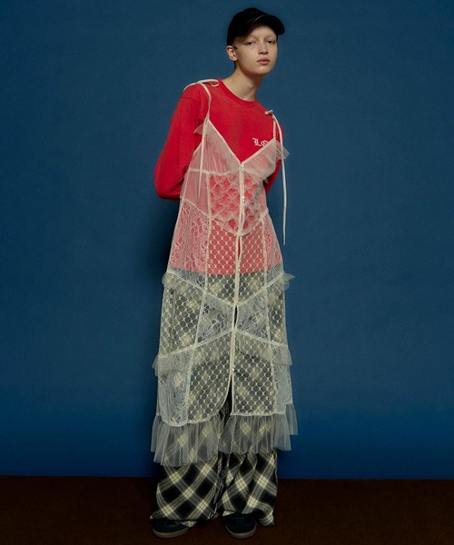 MAISON SPECIAL ワンピース Docking Lace Tulle Frill