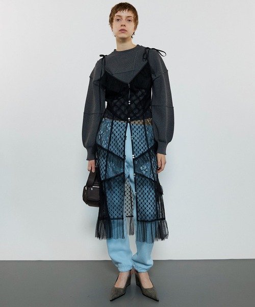 スカート MAISON SPECIAL Volume Onepiece MAISON SPECIAL ワンピース Lame Jacquard Volume Silhouette