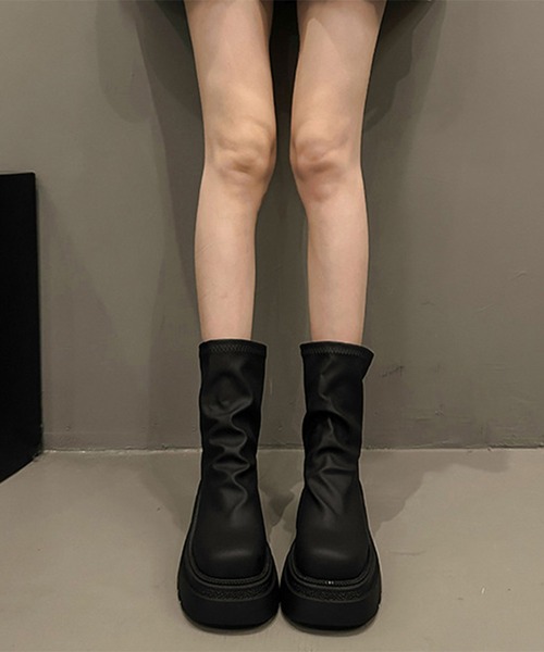 Lace Ladies（レースレディース） ブーツ バックファスナー レザー調