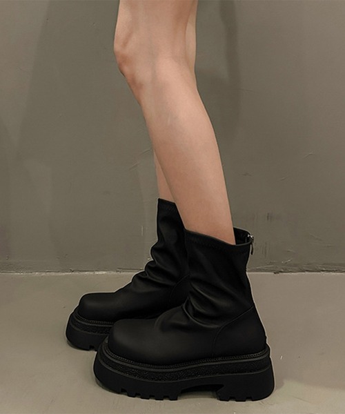 Lace Ladies（レースレディース） ブーツ バックファスナー レザー調