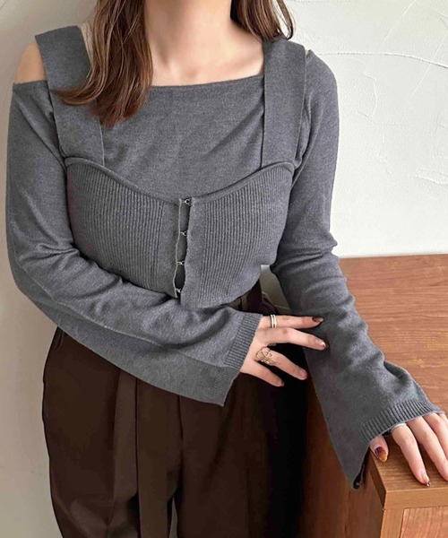 週末限定値下げbonjour diary ニットセットアップ S-LL】ほんのり甘い ふわふわニットトップス（ニット/セーター