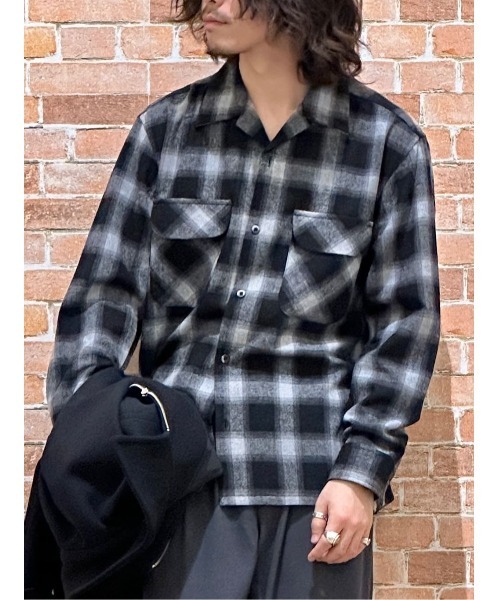 BACK NUMBER シャツ 「BACK NUMBER」ウールミックスオープン