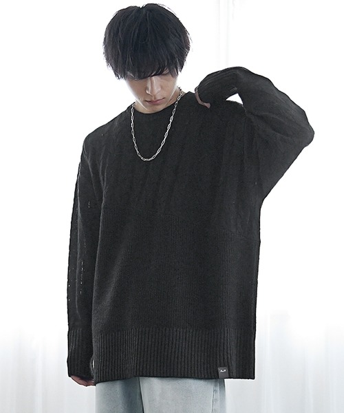 ニット　セーター　トップス　Mサイズ MinoriTY オーバーサイズ ニット メンズ ビッグシルエット
