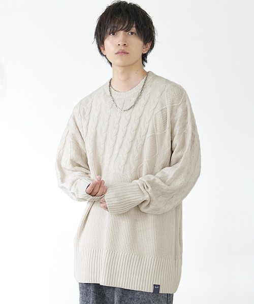 ニット　セーター　トップス　Mサイズ MinoriTY オーバーサイズ ニット メンズ ビッグシルエット