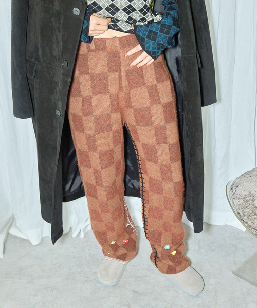 CITYSHOP パンツ YANYAN LAMBSWOOL PLAITED CHECK PANTS YWW24-1571 