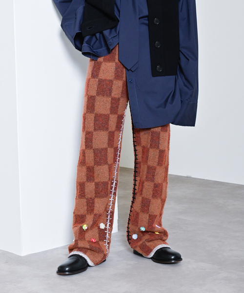 CITYSHOP パンツ YANYAN LAMBSWOOL PLAITED CHECK PANTS YWW24-1571 
