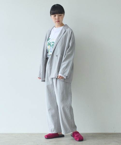 アンビデックス　yuni　ハイツイスト コットンリネンオーバーサイズジャケット yuni（ユニ ）の「コットン/リネン オックス haoriジャケット