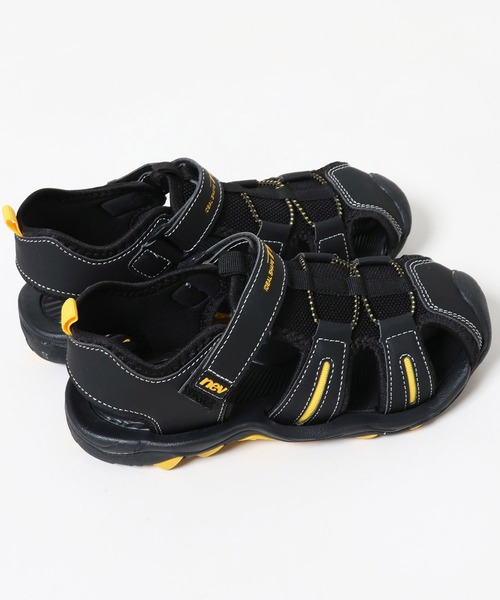 「NEV」 「KIDS」フラットサンダル 18 ブラック キッズ_画像3
