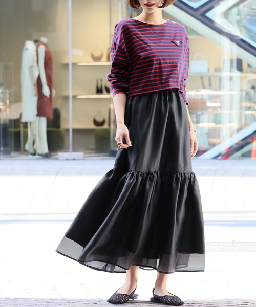 ELFRANK スカート シアーギャザーティアードスカート : ZOZOTOWN Yahoo