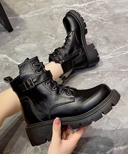 Lace Ladies（レースレディース） ブーツ レザー調 ベルト付き レース