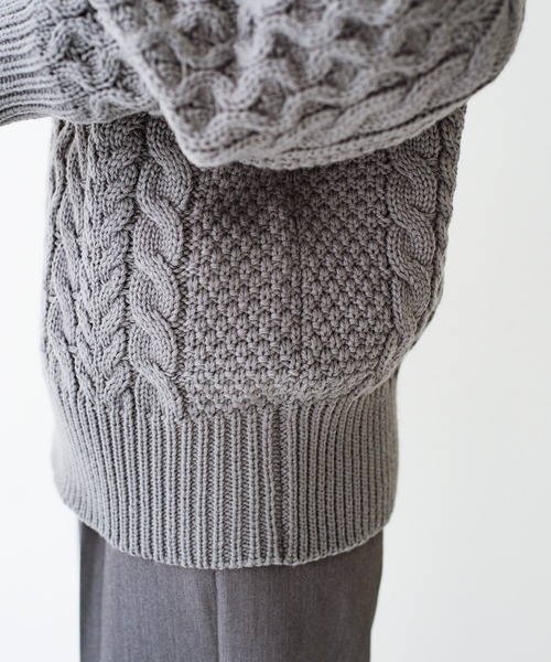 「haco!」 「que made me」長袖ニット LARGE グレー レディース_画像7