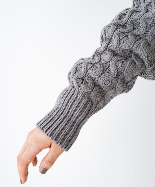 「haco!」 「que made me」長袖ニット LARGE グレー レディース_画像8