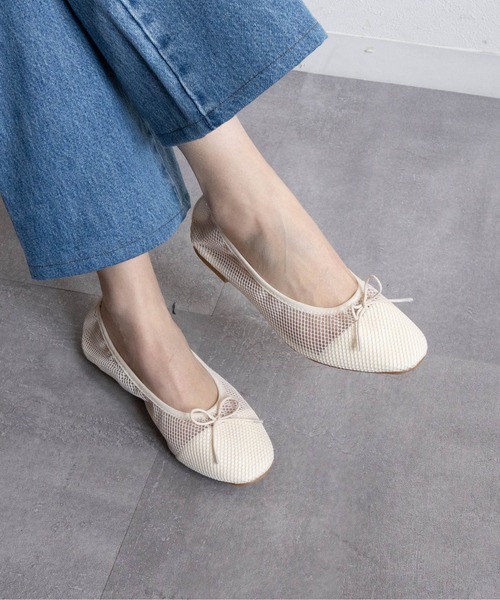 シューズ フラットメッシュリボンシューズ レディース : ZOZOTOWN