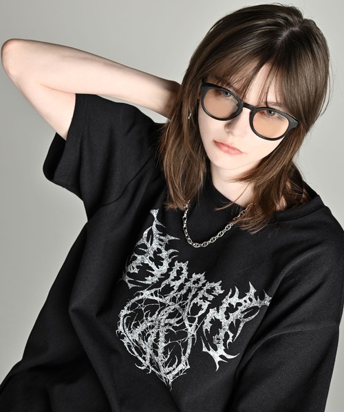 ADRER tシャツ heavy weight graphic / line stone T shirt
