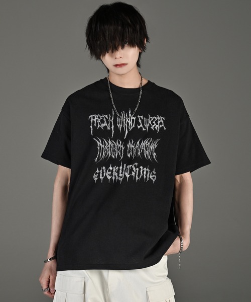 ADRER tシャツ heavy weight graphic / line stone T shirt