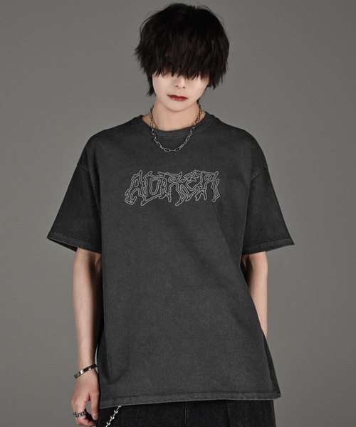 印象のデザイン ADRER tシャツ heavy weight graphic / line stone T shirt ミュージシャン