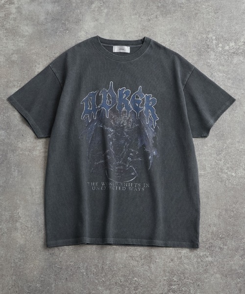 t*1様 STONE  ヘビーウェイト カットソー ブラック M〜L ADRER（アドラー） tシャツ heavy weight graphic / line stone T