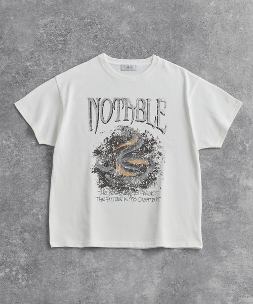 ADRER tシャツ heavy weight graphic / line stone T shirt
