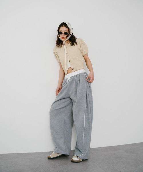 美品ルネ⭐36ホワイト白半袖パフスリーブカーディガン 美品ルネ⭐36ホワイト白半袖パフスリーブカーディガン 美品ルネ