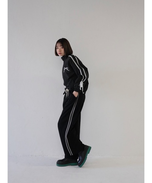Uenui ワイドパンツ スウェットパンツ ジャージ サイドライン ジャージ 