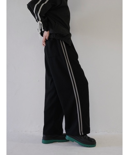 Uenui ワイドパンツ スウェットパンツ ジャージ サイドライン ジャージ 