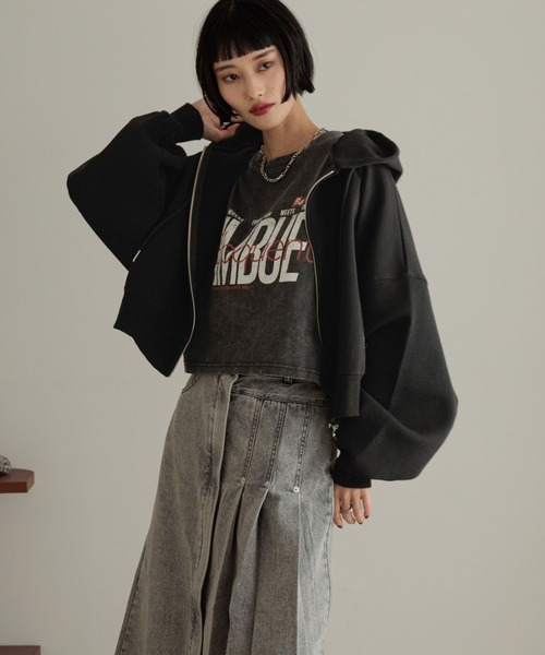 パーカー ショートＺＩＰフーディ　 452865 レディース