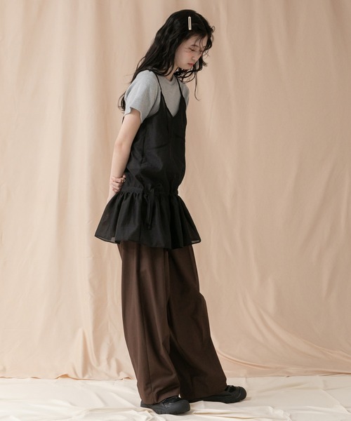 HEILIS キャミソール シアーペプラムチュニックキャミソール