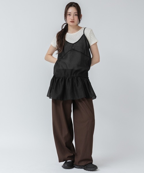 HEILIS キャミソール シアーペプラムチュニックキャミソール