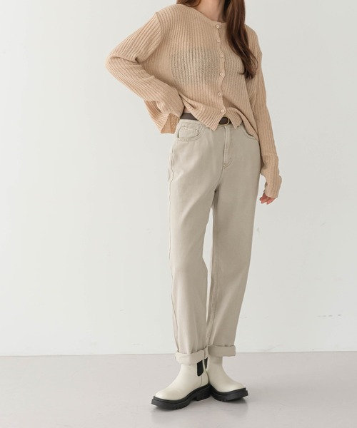 「UNE MANSION」 ニットカーディガン FREE グリーン レディース_画像2